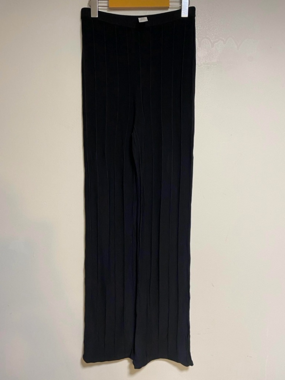 Dynamite Black Ribbed Pull-On Wide Leg Pants Size P/S - Picture 2 of 10